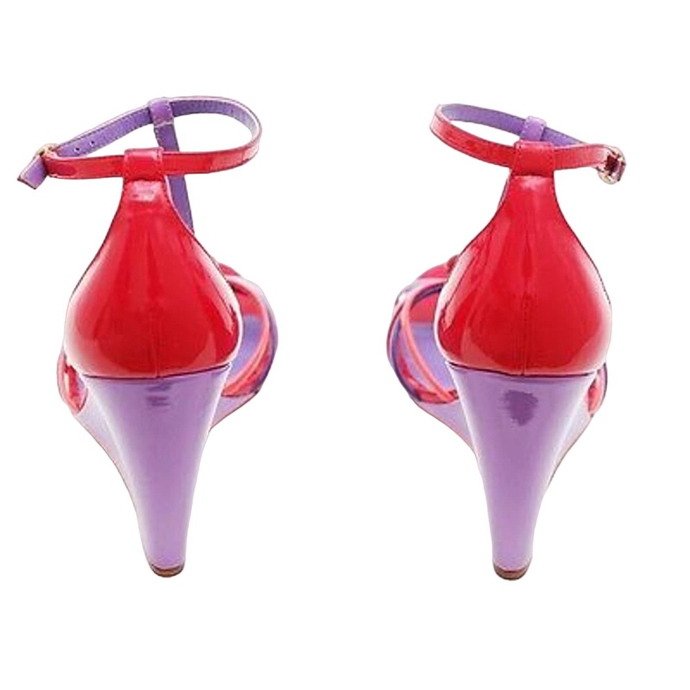 Coach TISHA Heart/Star Patent Leather Wedge Strappy Sandal Heel Pump 9.5 New - Picture 5 of 8